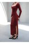 Women's Sandy Maxi Dress with Bust Glops and Slit Detail - 3