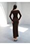 Women's Sandy Maxi Dress with Bust Glops and Slit Detail - 5