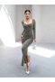 Women's Sandy Maxi Dress with Bust Glops and Slit Detail