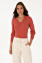 سترة نسائية أساسية برقبة على شكل حرف V من Dusty Rose 50307700-VR026