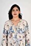 Ladies Jalabiya – Blue and White Abstract Print and Embroidery Detailing - 5