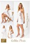 Satin 6 Piece Nightgown Robe Set (Ecru) XL