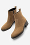 Women's Zippered Heeled Daily Boots Gontre Tan Suede