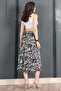 Patterned Satin Fabric Skirt 6718 - 4