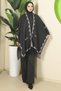 Chain Pattern Paneled Triple Knitwear Set Anthracite Hm2815 - 2