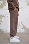 Light Brown Cozy Basic Leg Rubber Oversize Tracksuit - 2