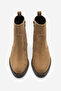 Women's Zippered Heeled Daily Boots Gontre Tan Suede - 6