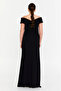 Women's Deep Slit Long Evening Dress 5927010 Black - 4