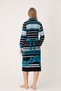 Women's Cotton Blend Velvet Zipper Dress - Blue 1663 - 7