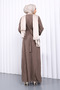 Mink Belted Ruffle Detailed Seersucker Dress - 4