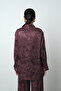 Women's Burgundy Color Patterned Side Tie Shirt - 5