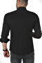 Men's Black Large Size Optional Lycra Gabardine Sports Shirt – Slim Fit with Snap Closure 2500423 - 5