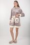 Women's Hooded Embroidered Zippered Bamboo Short Dressing Gown - 3