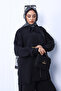 Black Zippered Modal Tunic Pants Set - 4