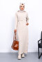 Stone Stand Collar Ribbed Mercerized Dress - 2