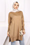 Biscuit Mercerized Casual Knitwear Tunic - 3
