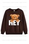 Astronaut and Football Printed 3-Pack Unisex Crew Neck Beige-Navy Blue-Brown Children's Sweatshirt - 4