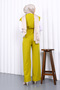 Oil Green Vest Pants Two-Piece Set - 4