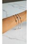 Stainless Steel Evil Eye Detailed Zircon Stone Thin Bracelet - 2
