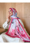 Mira Silk Patterned Bamboo Scarf Fuchsia - 3
