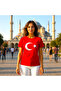 Women's Crew Neck Turkish Flag Printed 100% Cotton T-Shirt - 2