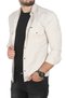 Men's Beige Large Size Optional Lycra Gabardine Sports Shirt – Slim Fit with Snap Closure 2500423 - 2