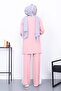 Powder Color Block Modal Tunic Trouser Set - 4
