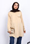 Beige Tunic with Pearls on the Shoulders - 3