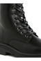 Women Faux Leather Lace Up Boots in Black - 5