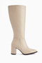 Deniza Beige Heeled Women's Boots