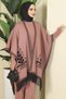 Punch-Colored Three-Piece Knitwear Set Dusty Rose Hm2814 - 5