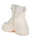 Women Faux Fur Detail Chunky Hiker Boots in Beige - 3