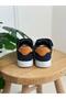 100% Leather, Navy Blue Star Detailed Orthopedic Sole Sneaker - 3