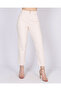 Bt15927517 Jeans Cream High Waist Stretch Fabric Mom Boyfrend Pants - 5