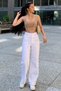 Bt17576496 Jeans Women's White No Show High Waist W Wide Leg Wide Leg Loose L Stretch Fabric Jean