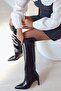 Stylish Heeled Below-The-Knee Pointed Toe Zippered Suede Women's Boots