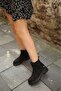 1660 Genuine Leather Boots with Rubber Detail on the Sides, Serrated Thick Sole, Zippered Boots - 2