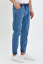 Men's Elastic Waist Blue Denim Jogger Pants - 6