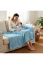 Copy - Plush Blanket Green Self-Patterned with Teddy Bear Figure for Girls and Boys - 2