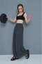 Women's Black Trousers, Chiffon Lined Pocketed Elastic Waist Floral Print , Wide-Leg 700-3756374 - 5