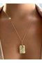 Sun Rectangle Pendant with Zircon Stone That Can Be Opened and Closed - 2