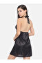 Solid Halter Neck Babydoll with Bow Detail