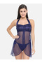 Lace Halter Neck Asymmetric Hem Babydoll - 2