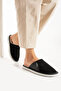 Unisex Velvet Fabric Leather Detailed Home Slippers Ribbed Fabric Home Slippers Dowry Bundle Slippers Stc1154 - 5