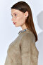 Crew Neck Oversize Women's Sweater - Mink |   Mkw535344-01 - 7