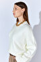 Crew Neck Oversize Women's Sweater - Cream |   Mkw535344-01 - 6