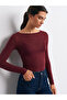 32122 Boat Neck Modal Cashmere Ultra Lightweight Blouse-Burgundy - 3