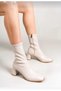 Women's Beige Stretch Boots - 2