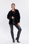 Women's black hooded nova fabric stylish seasonal water and windproof raincoat - 7