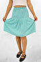Light Blue Viscose Fabric Midi Length Women's Shorts Skirt - 7
